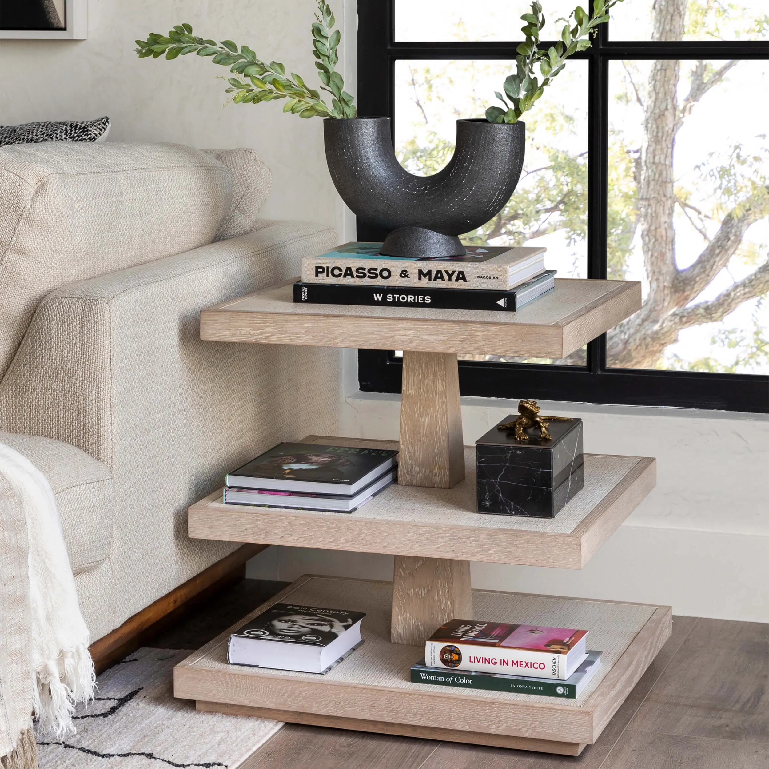 Cascade 3 Tiered Square End Table