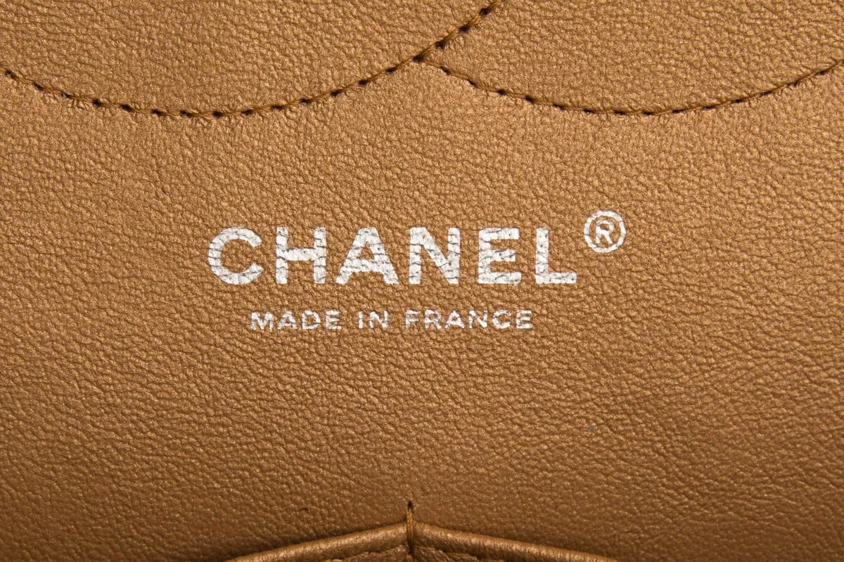 Chanel 2011 Metallic Bronze Jumbo Double Flap Handbag