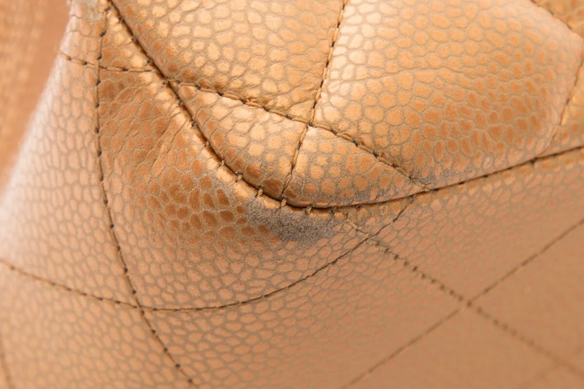 Chanel 2011 Metallic Bronze Jumbo Double Flap Handbag
