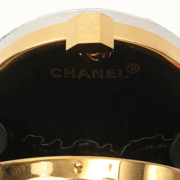Chanel Around1990 Made Cc Mark Metal Clasp Chain Bag Silver