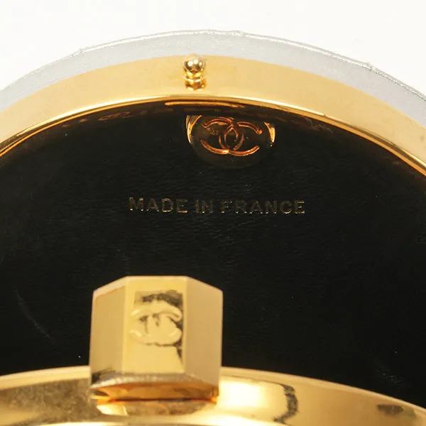 Chanel Around1990 Made Cc Mark Metal Clasp Chain Bag Silver