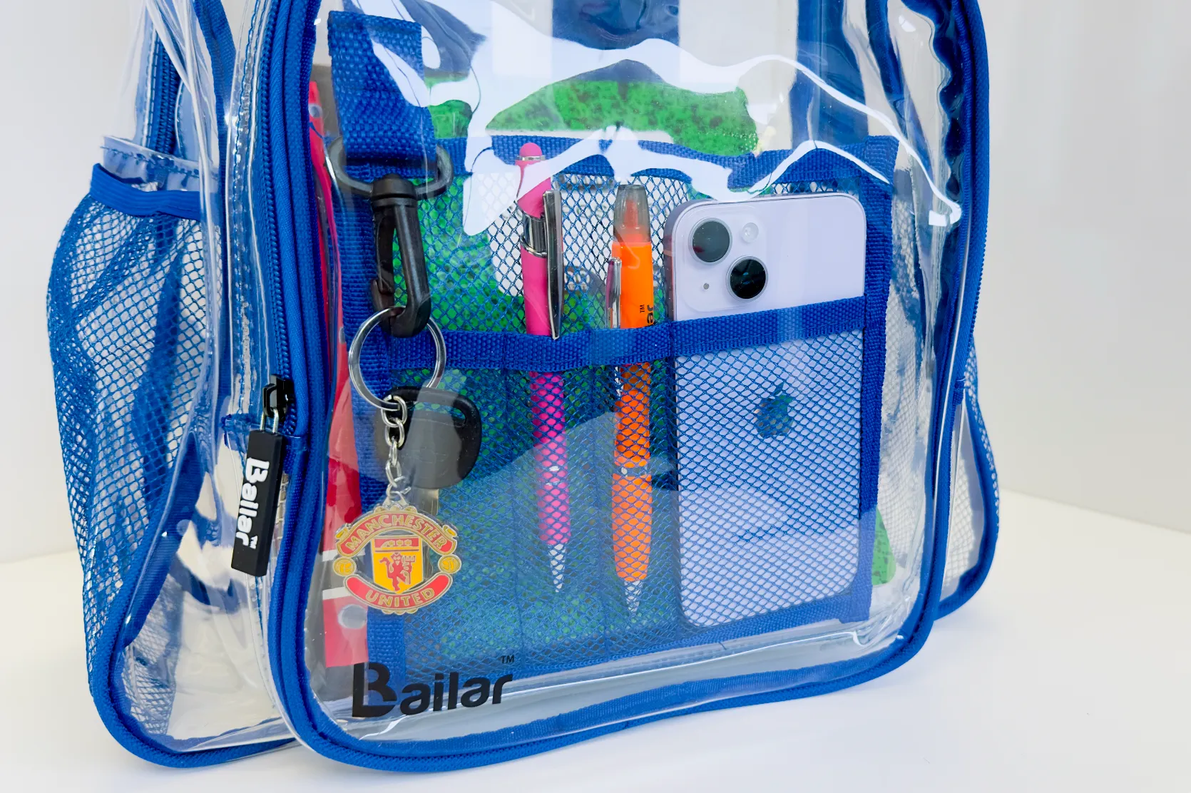 Clear Backpack, 2 Black 2 Blue