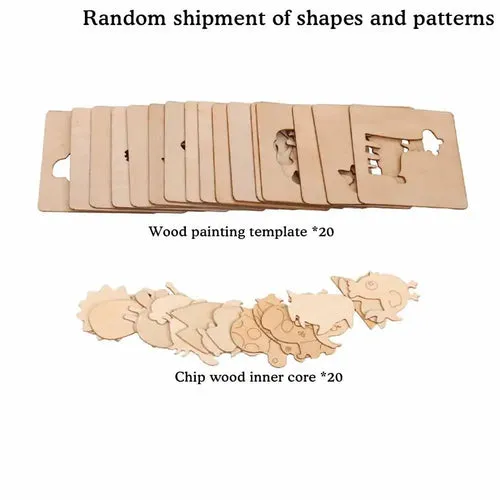 Creative Montessori Wooden Stencil Set - 20pcs Drawing Toys for Kids