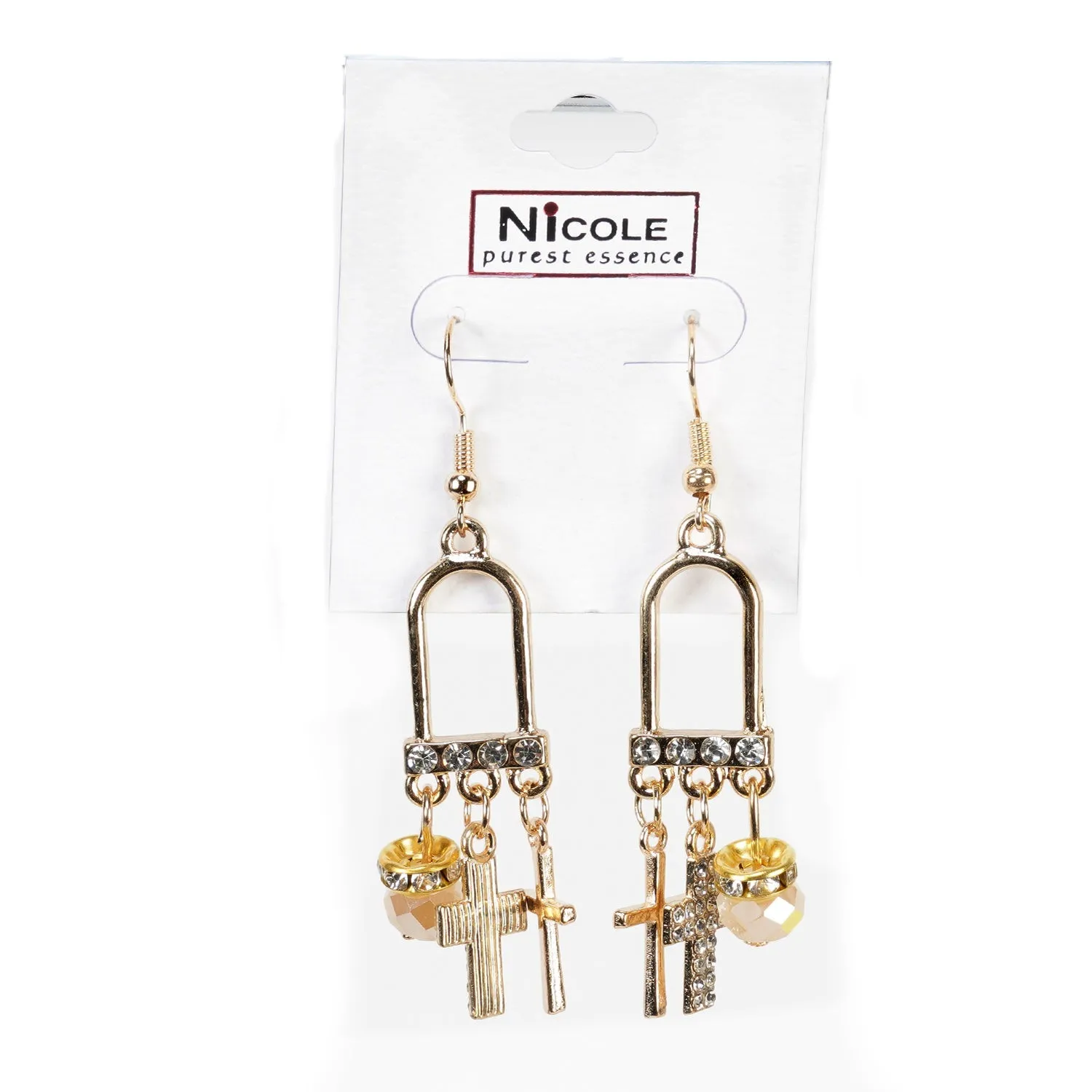 Cross Rhinestone Earring