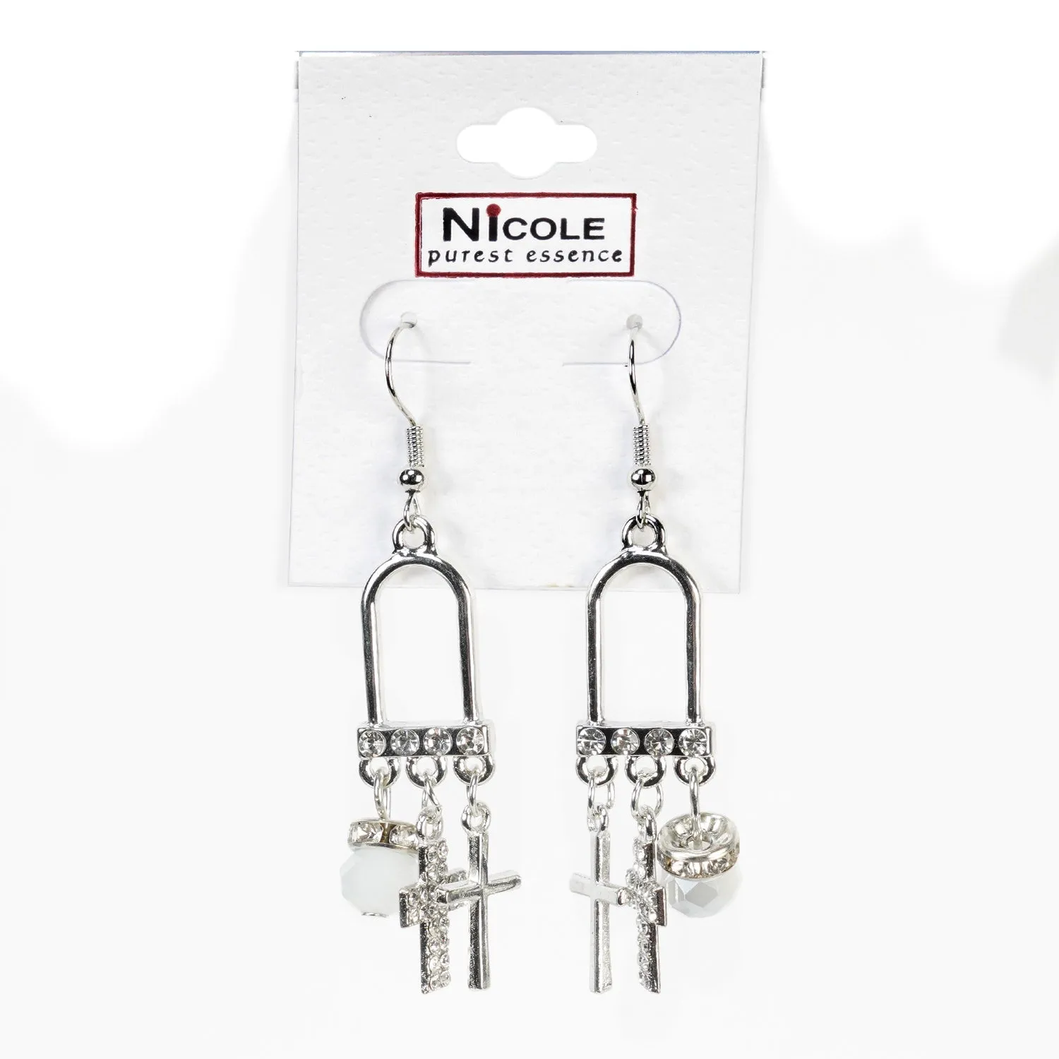 Cross Rhinestone Earring