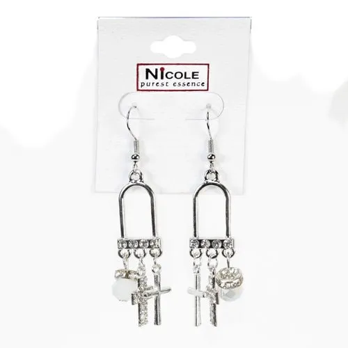 Cross Rhinestone Earring