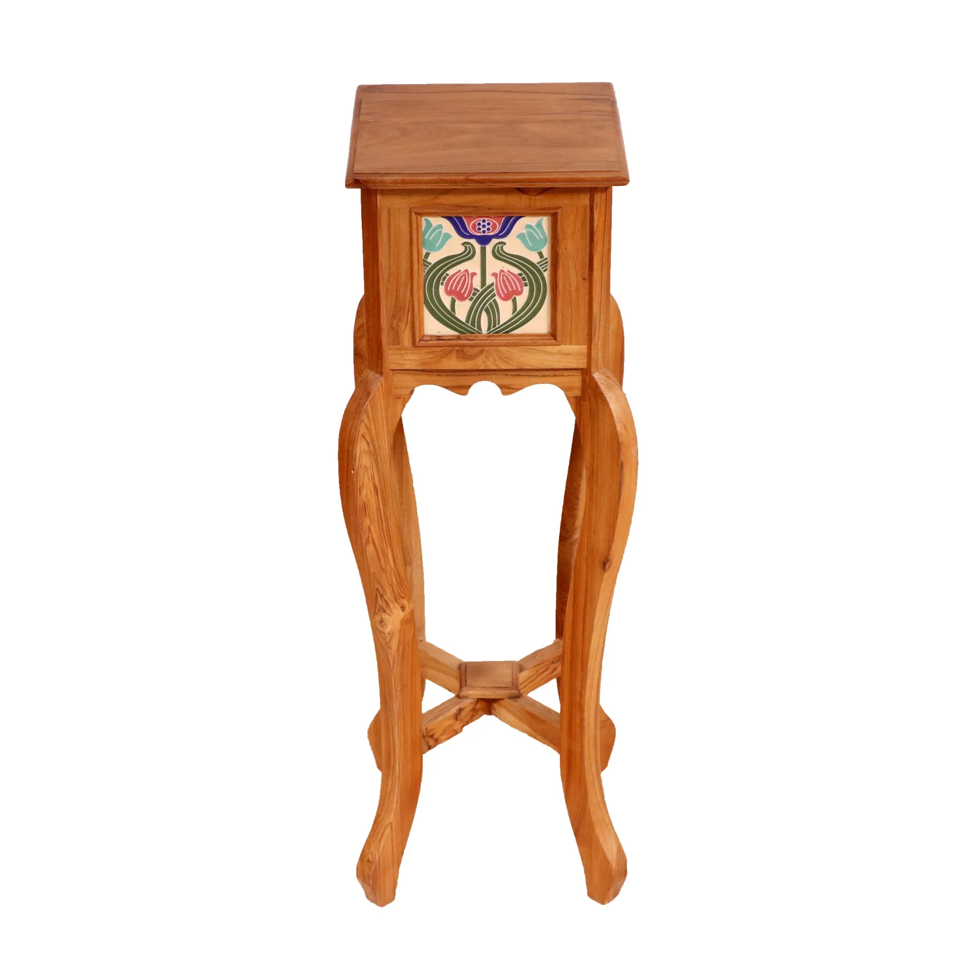 Curved Leg Tiled End Table