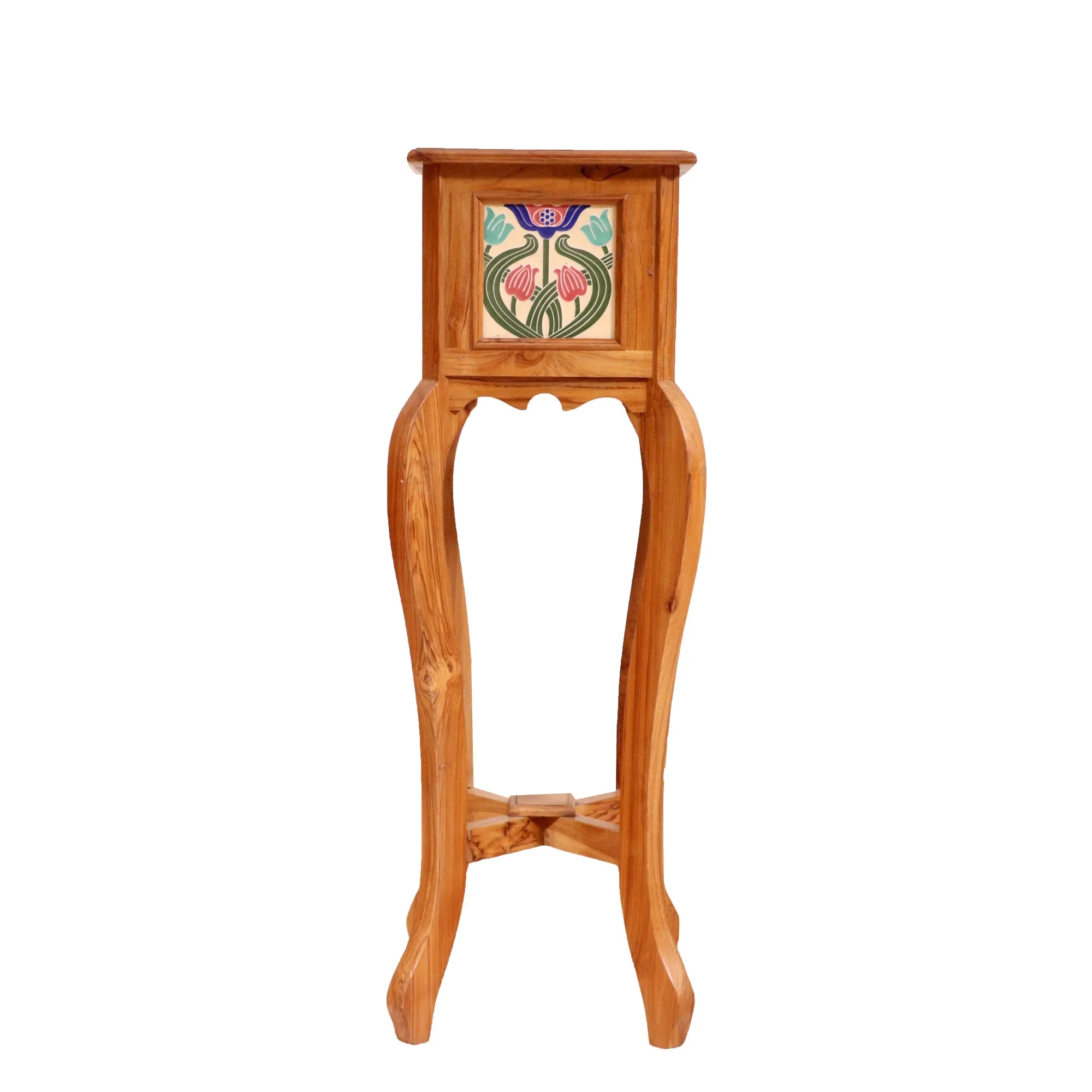 Curved Leg Tiled End Table