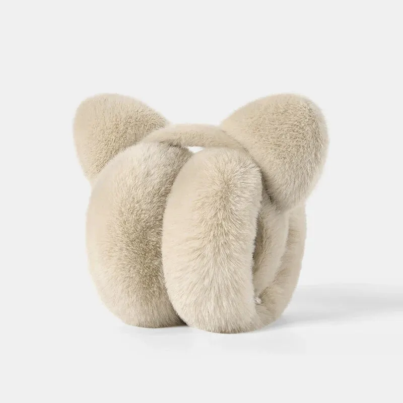 Cute Cat Ears Plush Earmuffs - Warm & Foldable Winter Ear Protectors