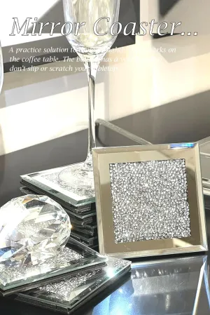 D0026 Mirror Glitter Coasters ( set of 4 )