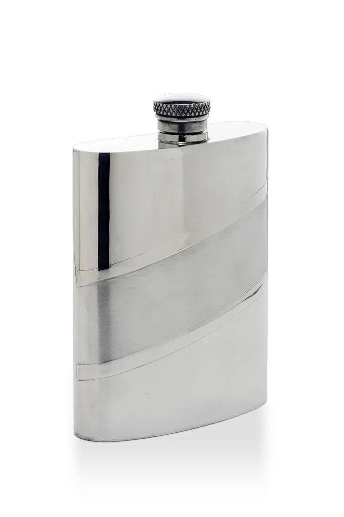 Diagonal Satin Hip Flask (SF573 EP)