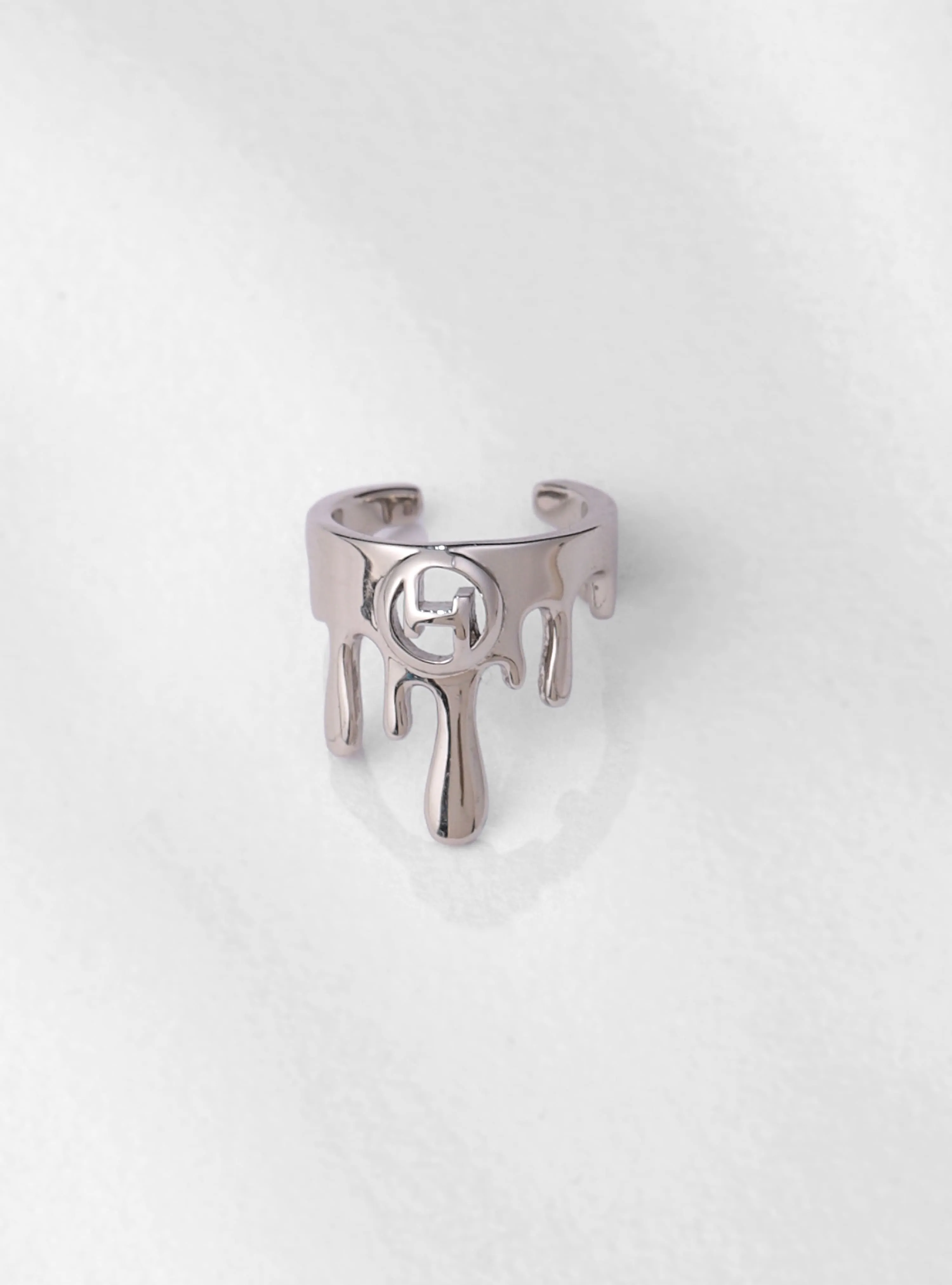 Drip OH Midi Ring In Silver