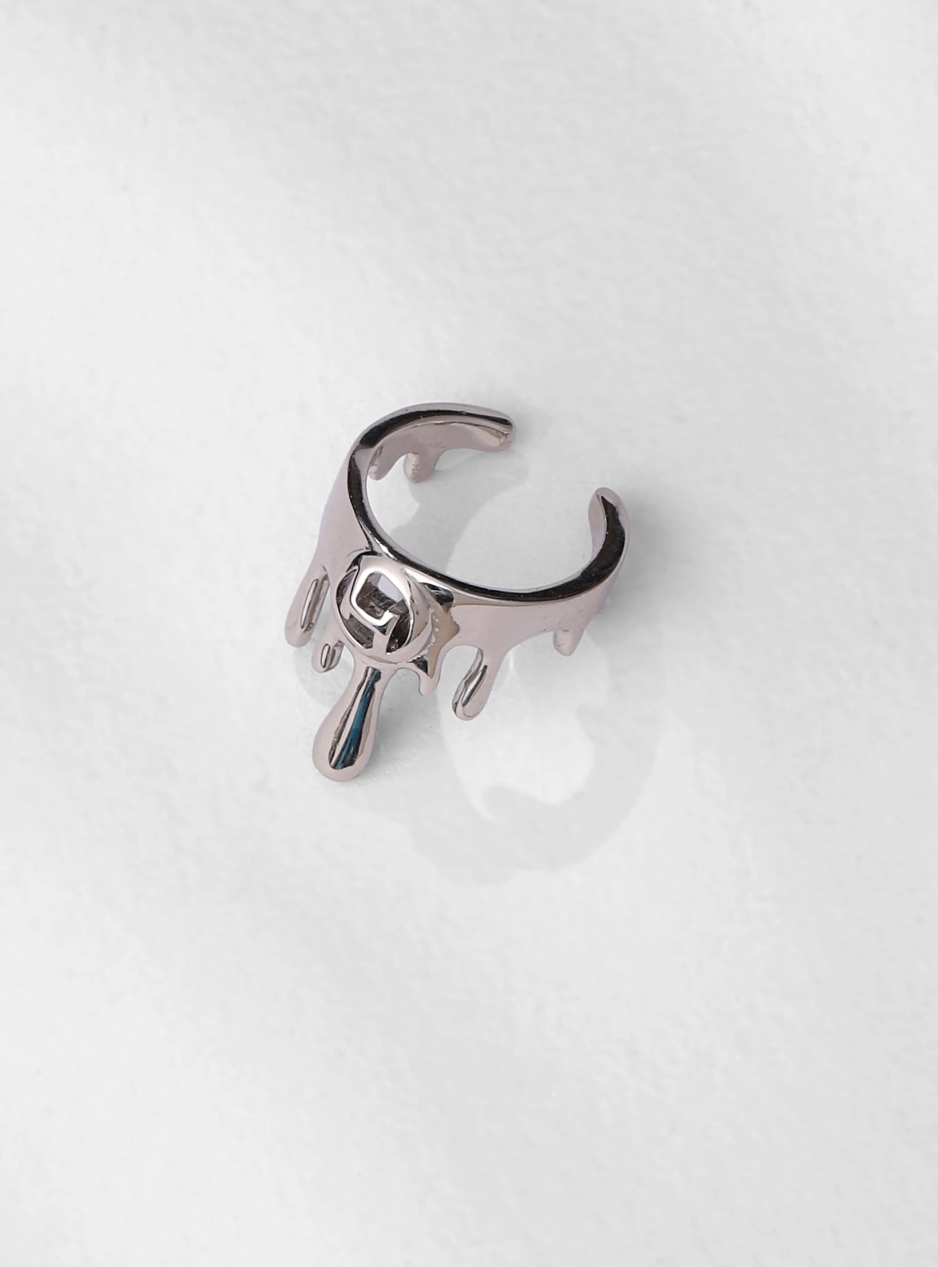 Drip OH Midi Ring In Silver