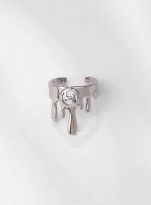 Drip OH Midi Ring In Silver