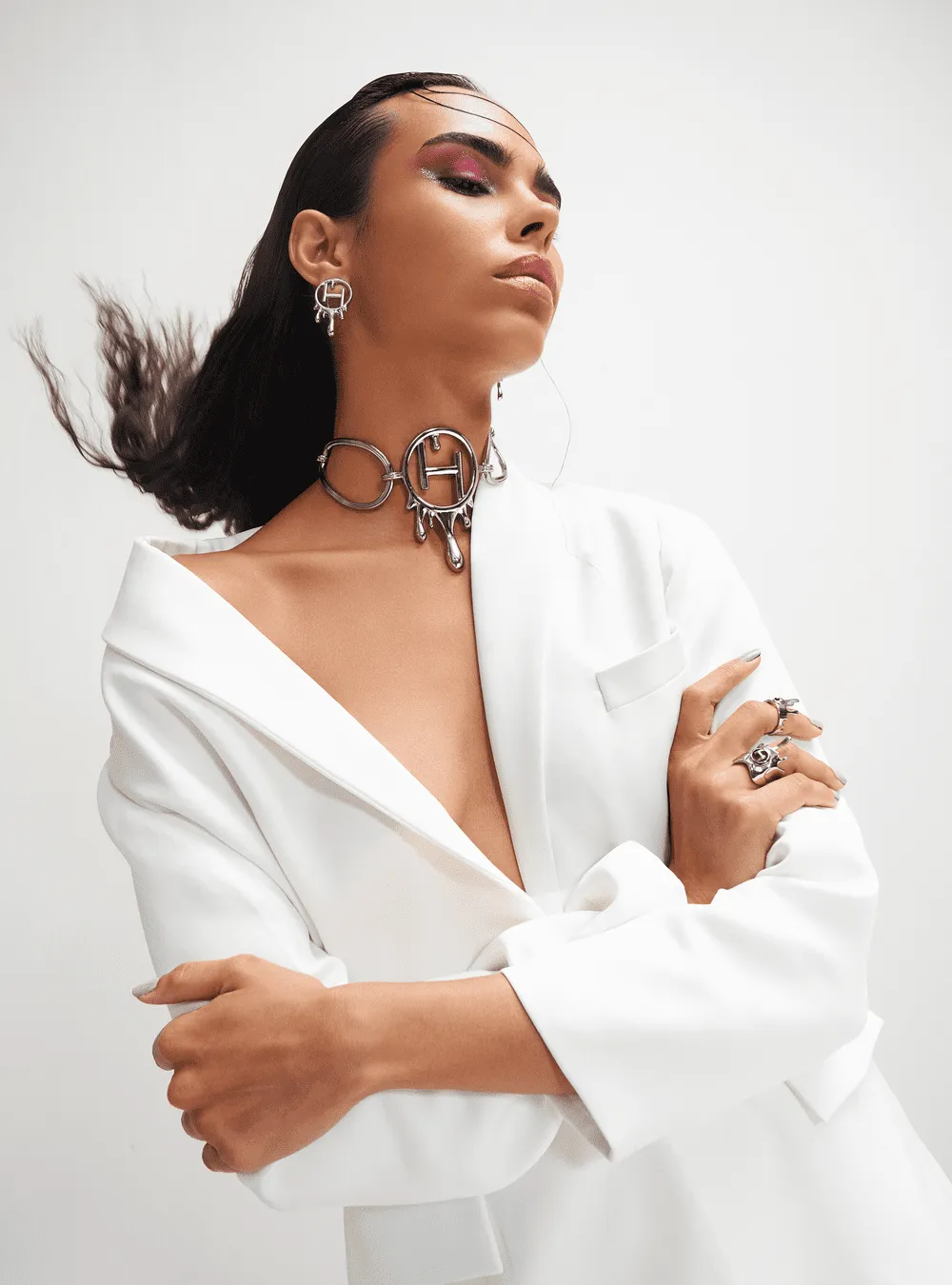 Drip OH Midi Ring In Silver