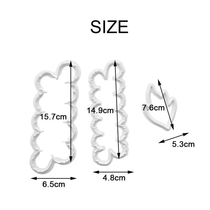 Easy Rose Flower Fondant Cutter 3Pcs Set