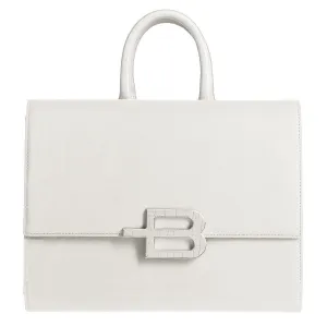 Elegant White Calfskin Handbag with Chain Strap