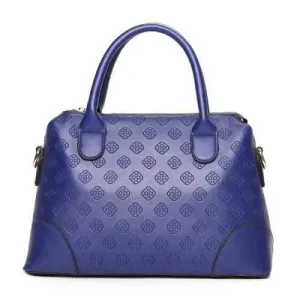 Embossed Cross Body Handbag - Blue