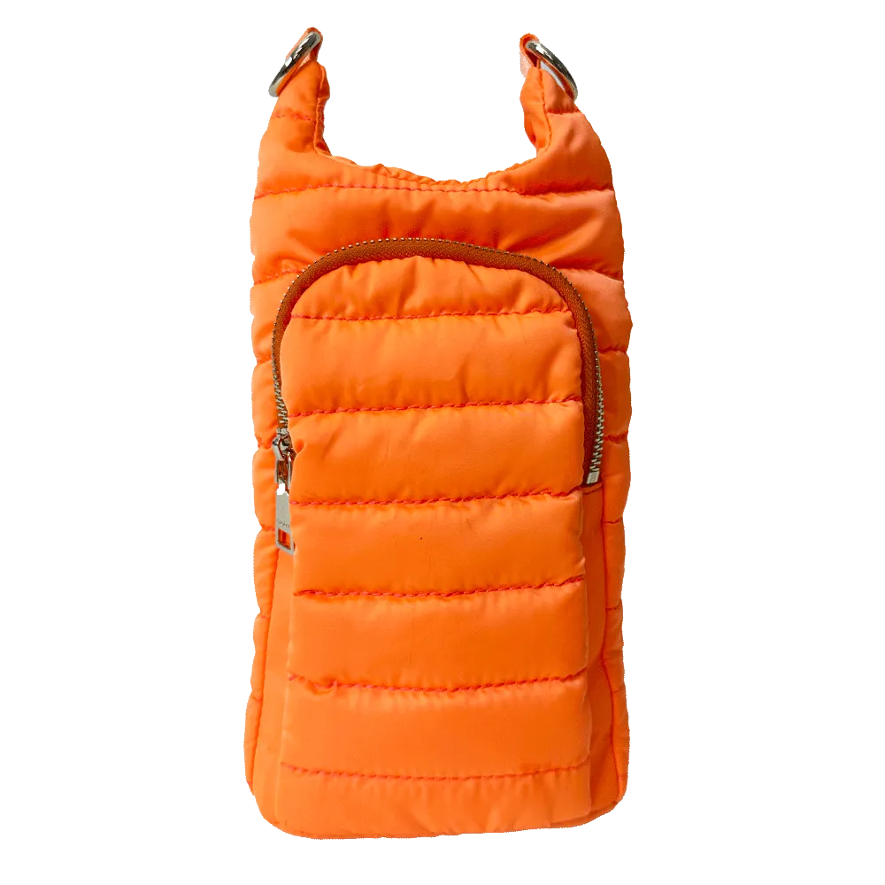 Emma Quilted Puffy Water Bottle Holder w/2" Solid Strap