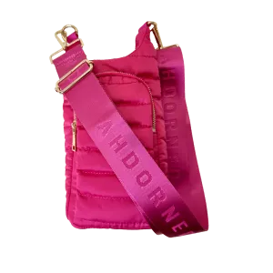 Emma Quilted Puffy Water Bottle Holder w/2" Solid Strap