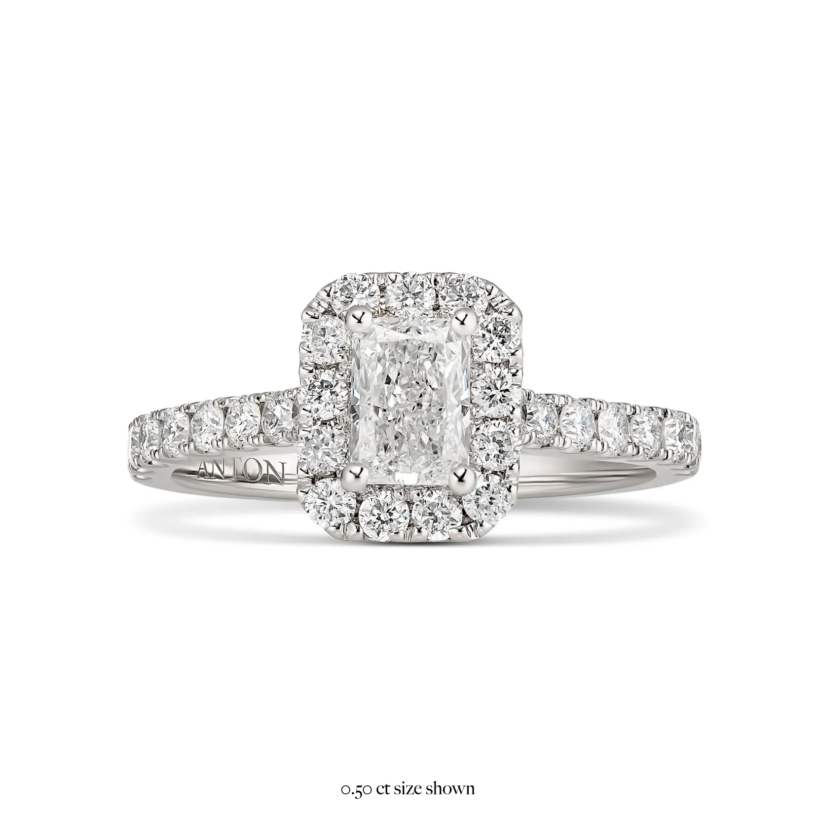 Endless Minelli May Radiant Cut Diamond Engagement Ring | 18K White Gold