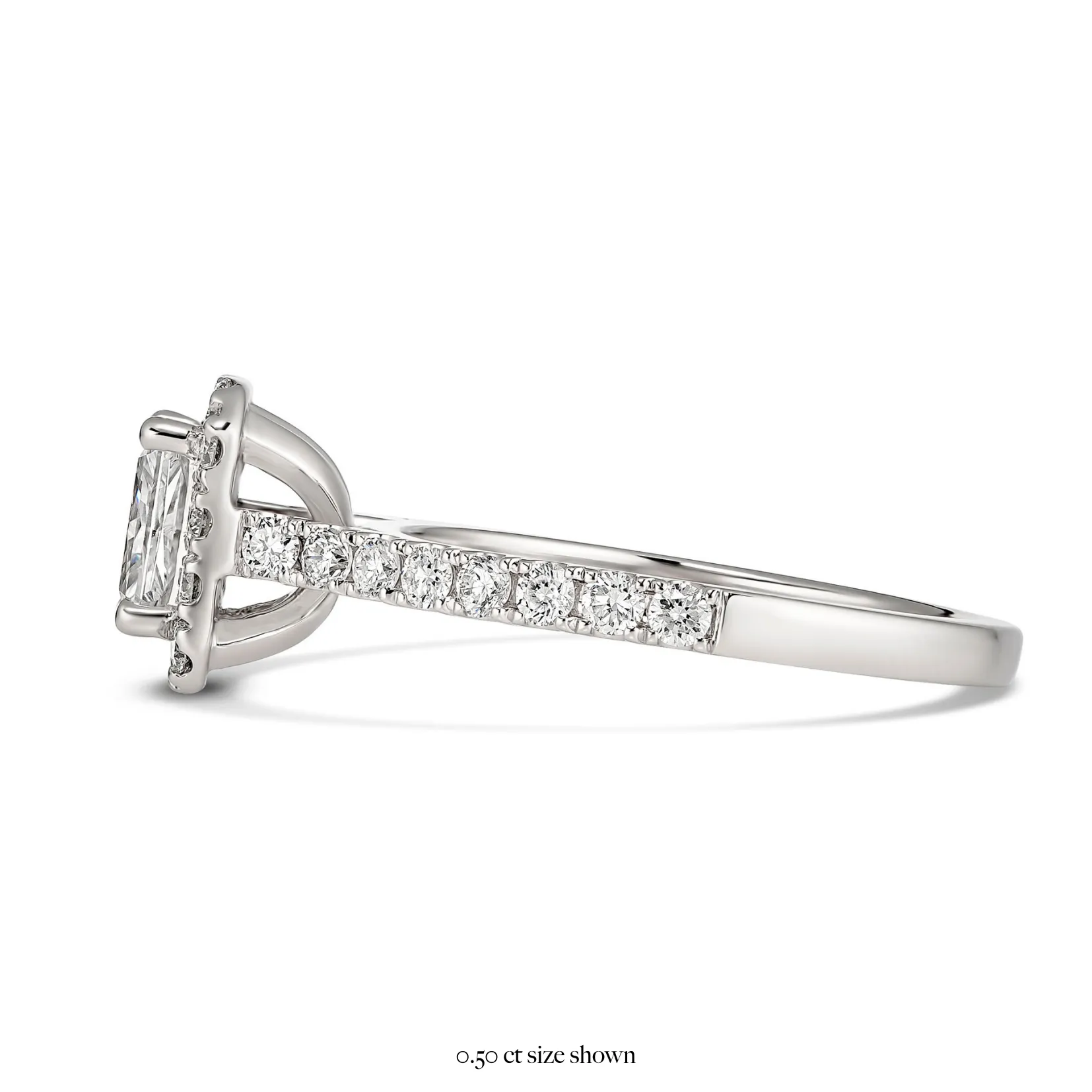Endless Minelli May Radiant Cut Diamond Engagement Ring | 18K White Gold