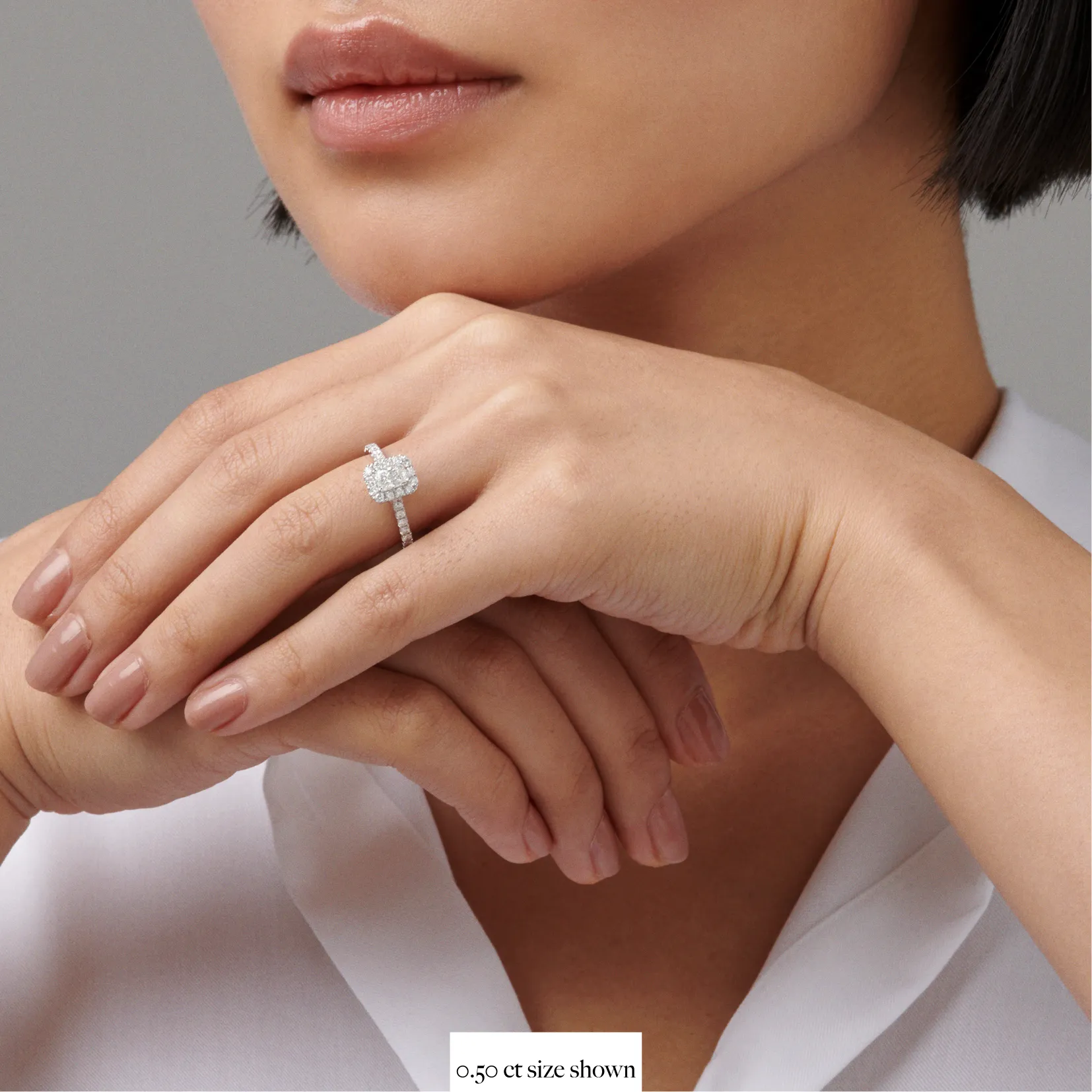 Endless Minelli May Radiant Cut Diamond Engagement Ring | 18K White Gold