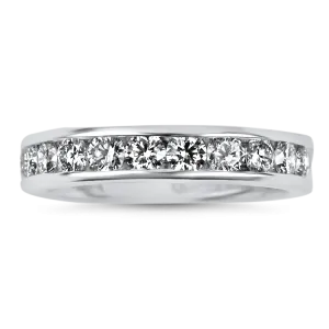 Estate 14K White Gold Channel Set Diamond Band