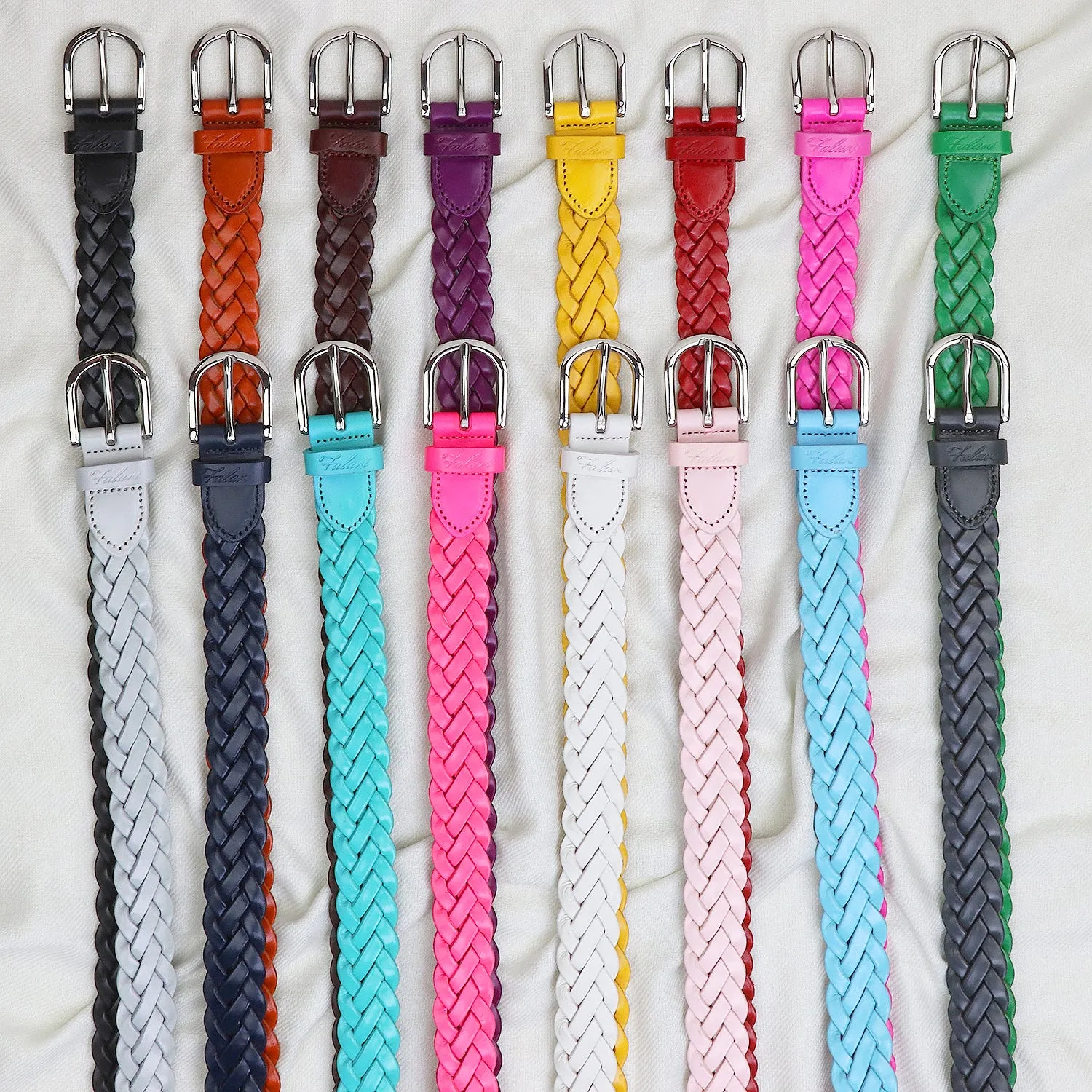 Falari Women's Leather Braided Belt 6007