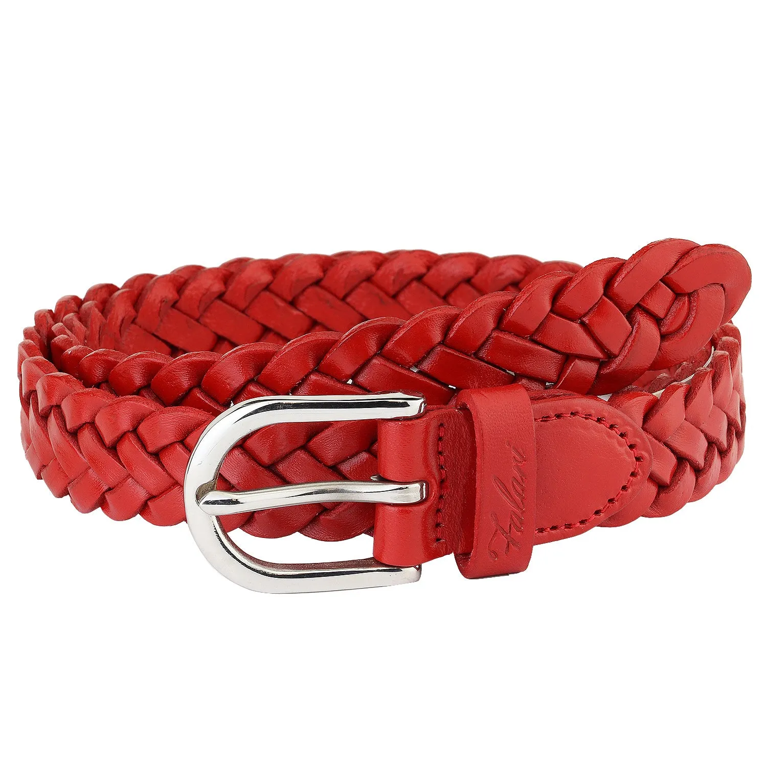 Falari Women's Leather Braided Belt 6007