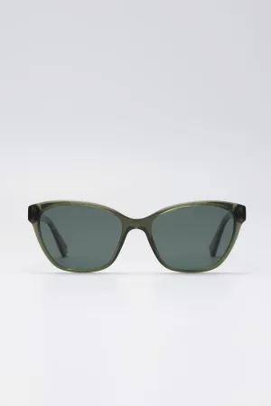Fangyan | Cat-Eye Clear Green Sunglasses