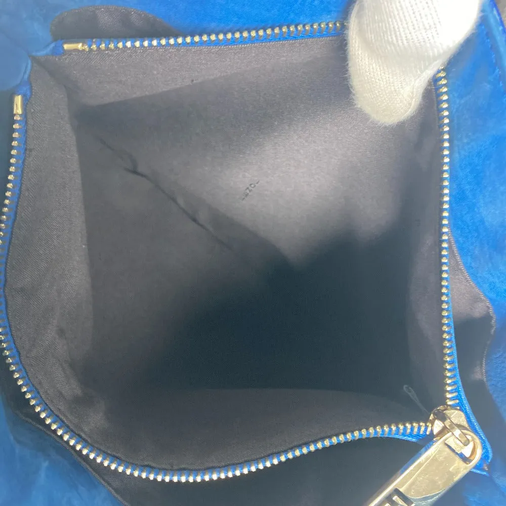 FENDI Shoulder Bag leather blue FF logo Chain Women Used