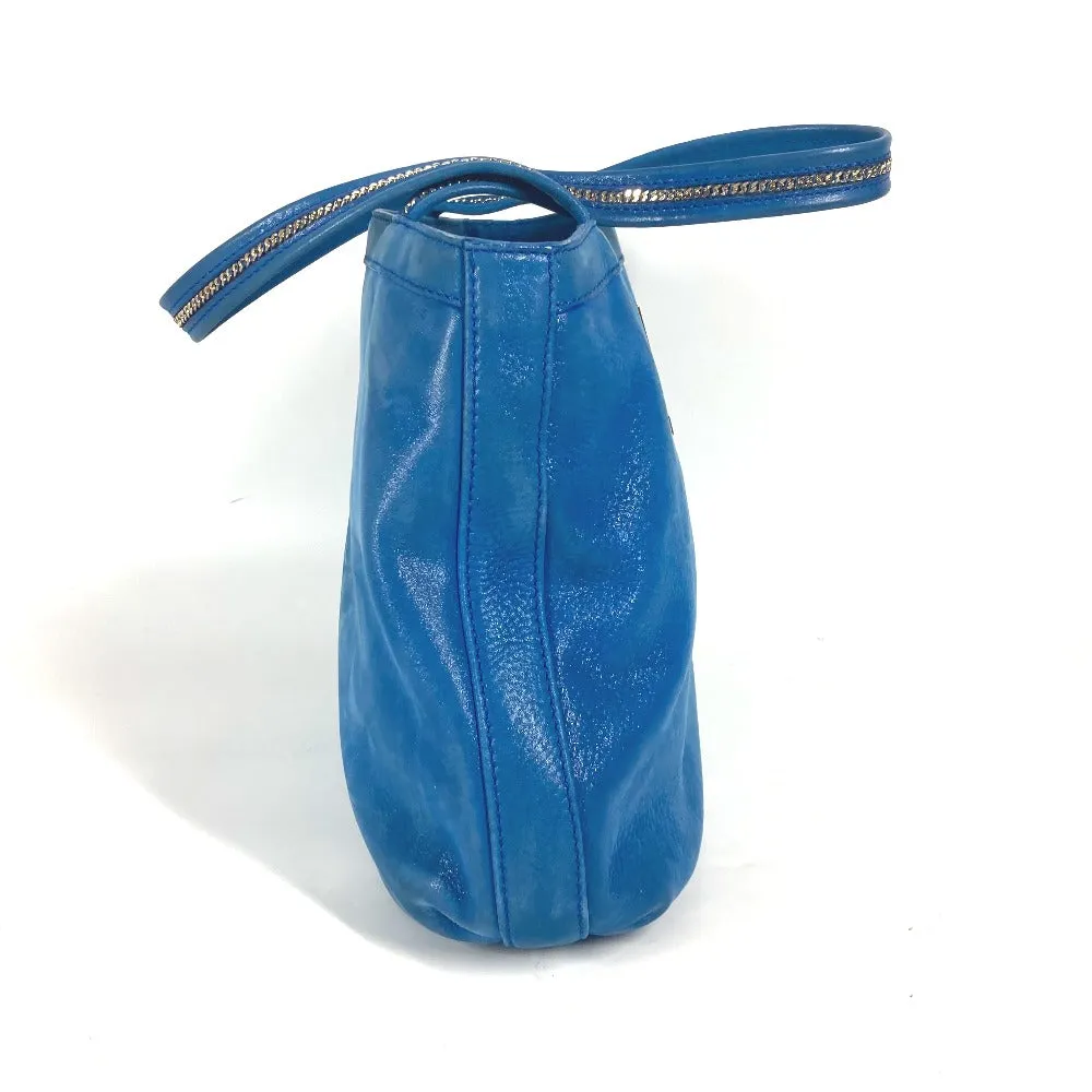 FENDI Shoulder Bag leather blue FF logo Chain Women Used
