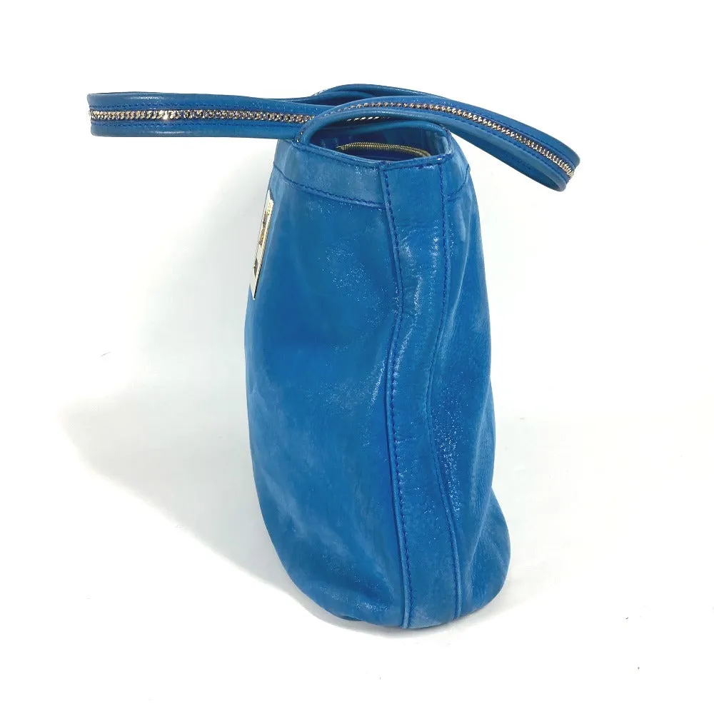 FENDI Shoulder Bag leather blue FF logo Chain Women Used