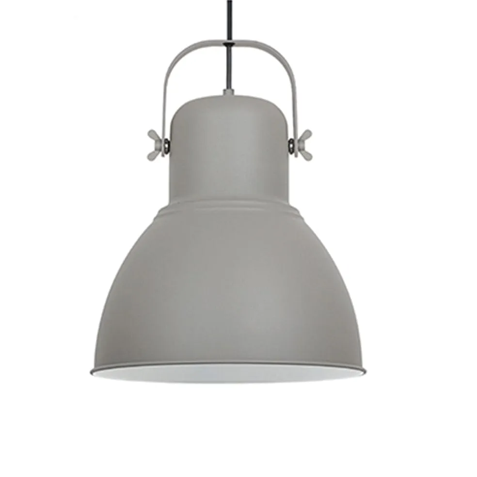 Ferro Metal Pendant Light Grey | White