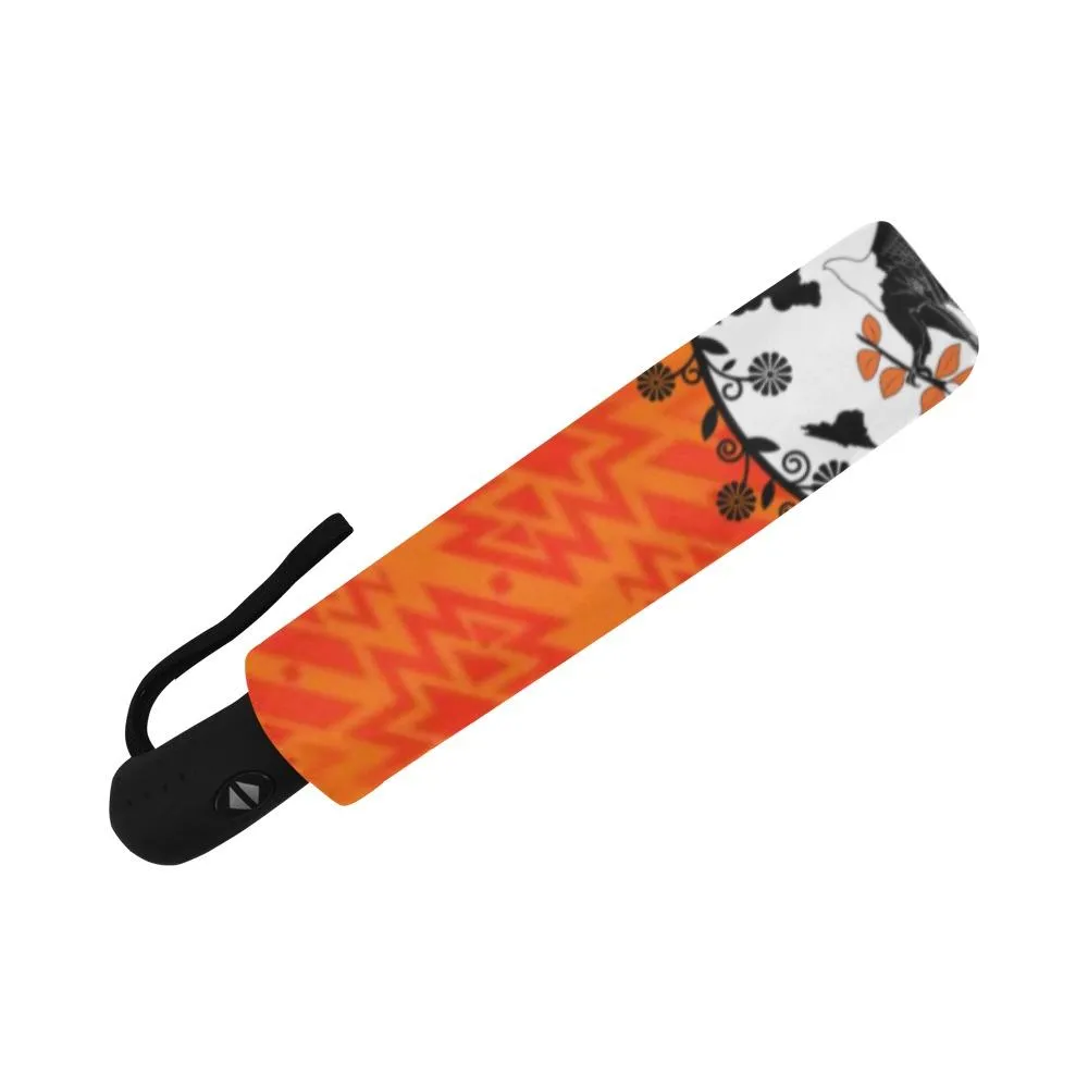 Fire Colors and Turquoise Orange Carrying Their Prayers Auto-Foldable Umbrella