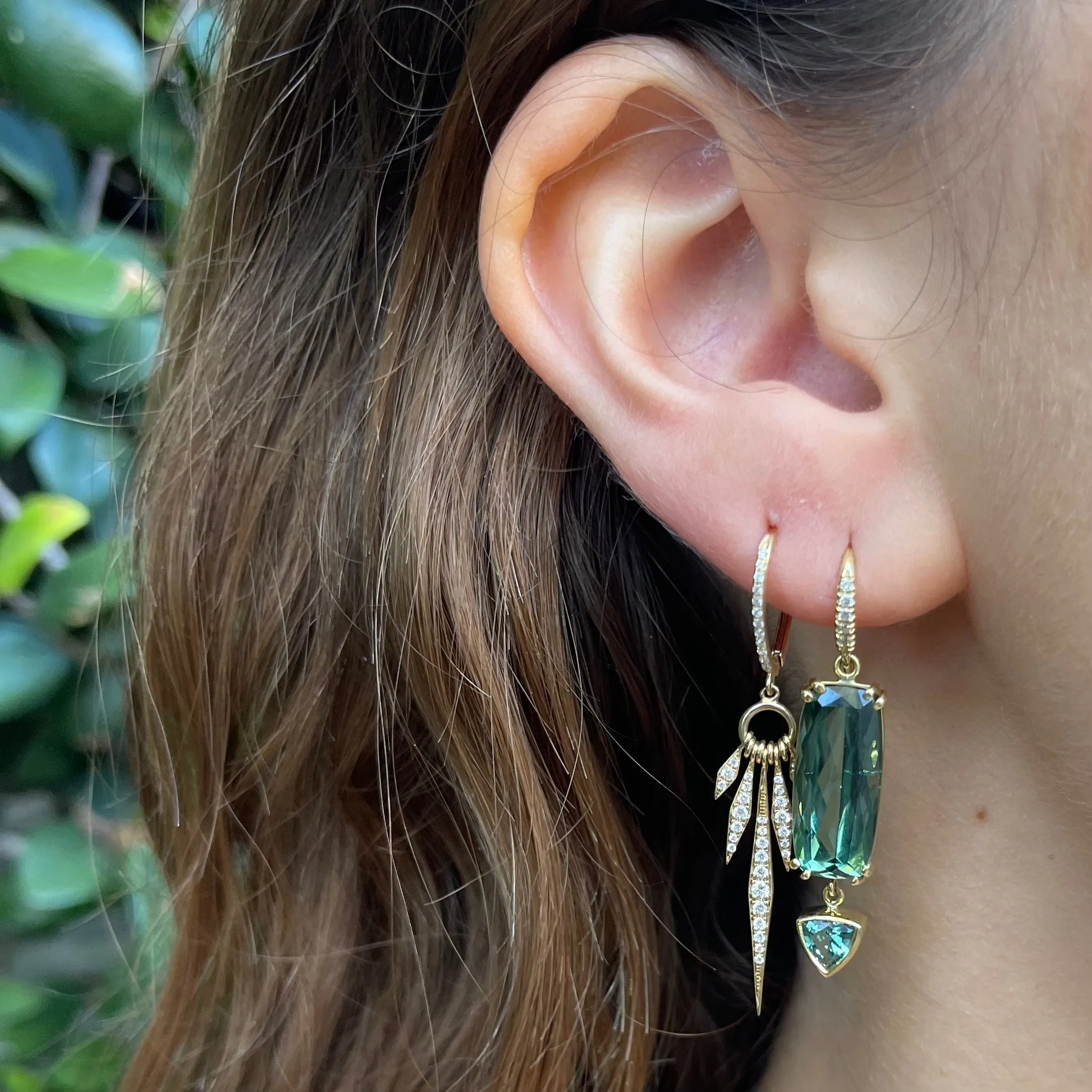 Five-Point Fringe Ring Drop Earring