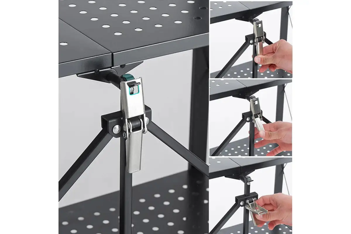 Foldable 5 Tier Kitchen Trolley Shelving Unit with Wheels