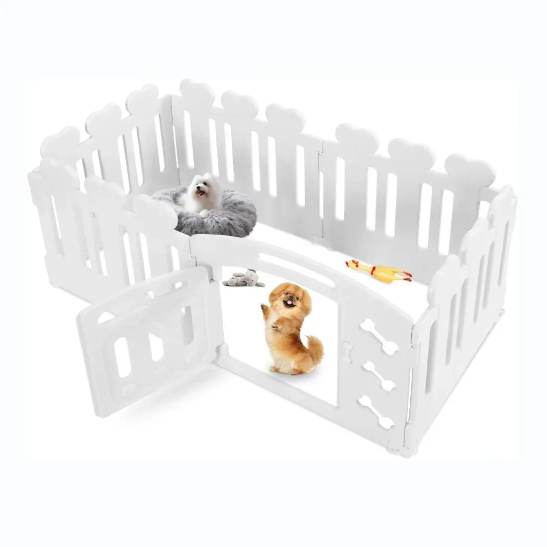 Foldable Dog Crate & Playpen Portable Pet Enclosure