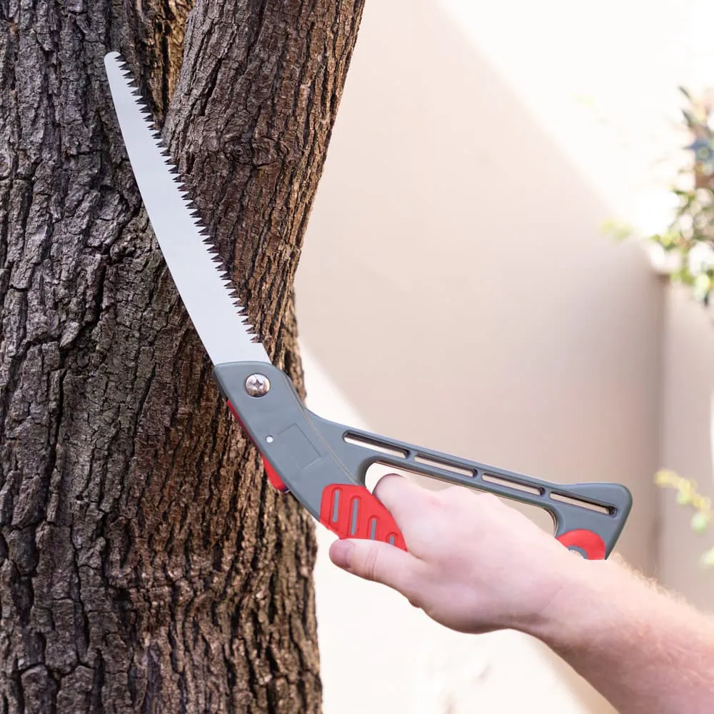 Foldable Pruning Saw - Tough High Carbon Steel Blade with Triple Bevel Teeth