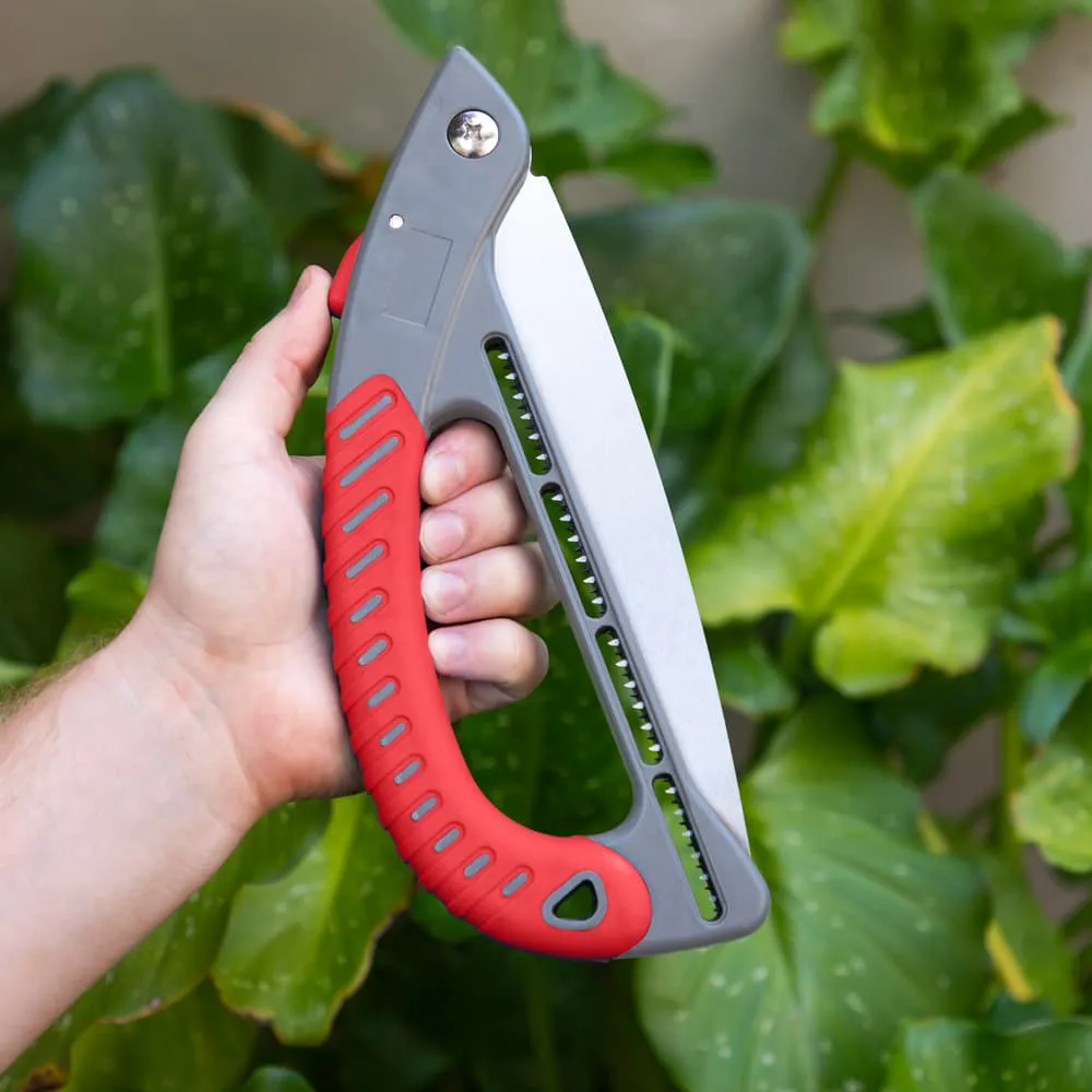 Foldable Pruning Saw - Tough High Carbon Steel Blade with Triple Bevel Teeth