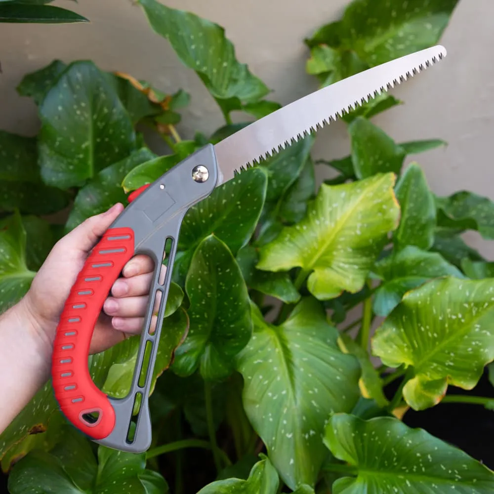 Foldable Pruning Saw - Tough High Carbon Steel Blade with Triple Bevel Teeth