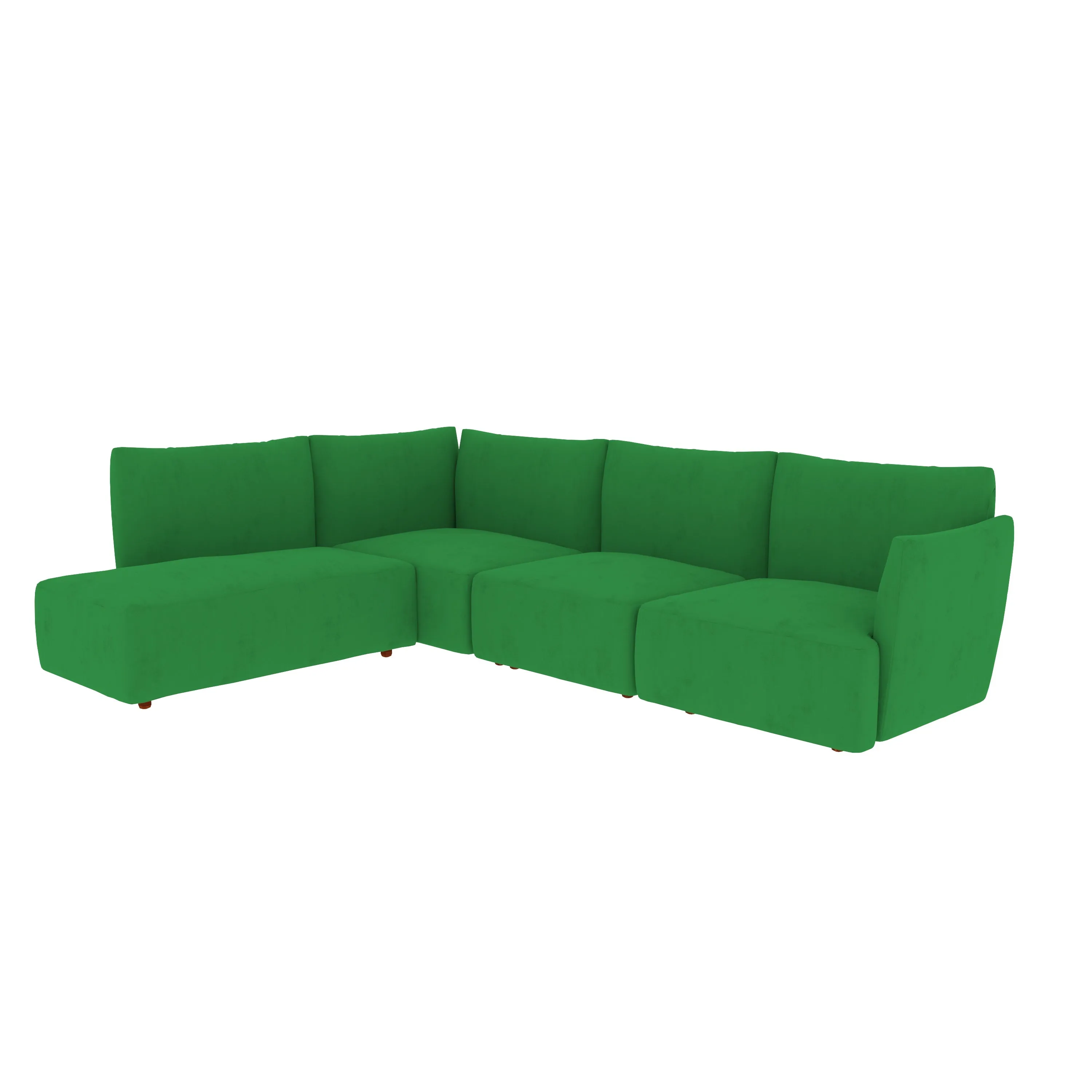 Forest Green Pastel Coloured with Premium Comfort L Shaped 4 Seater Sofa Set for Home