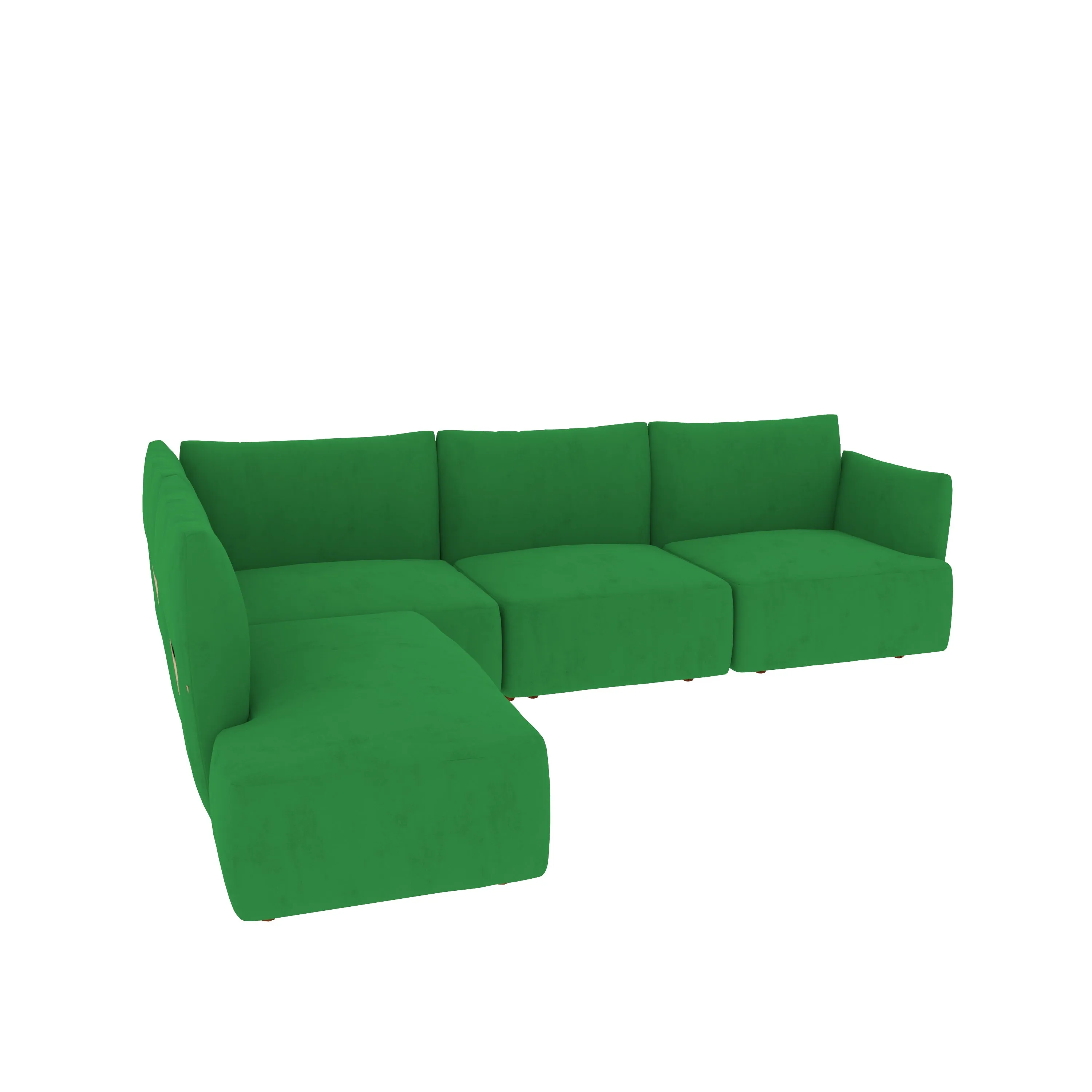 Forest Green Pastel Coloured with Premium Comfort L Shaped 4 Seater Sofa Set for Home