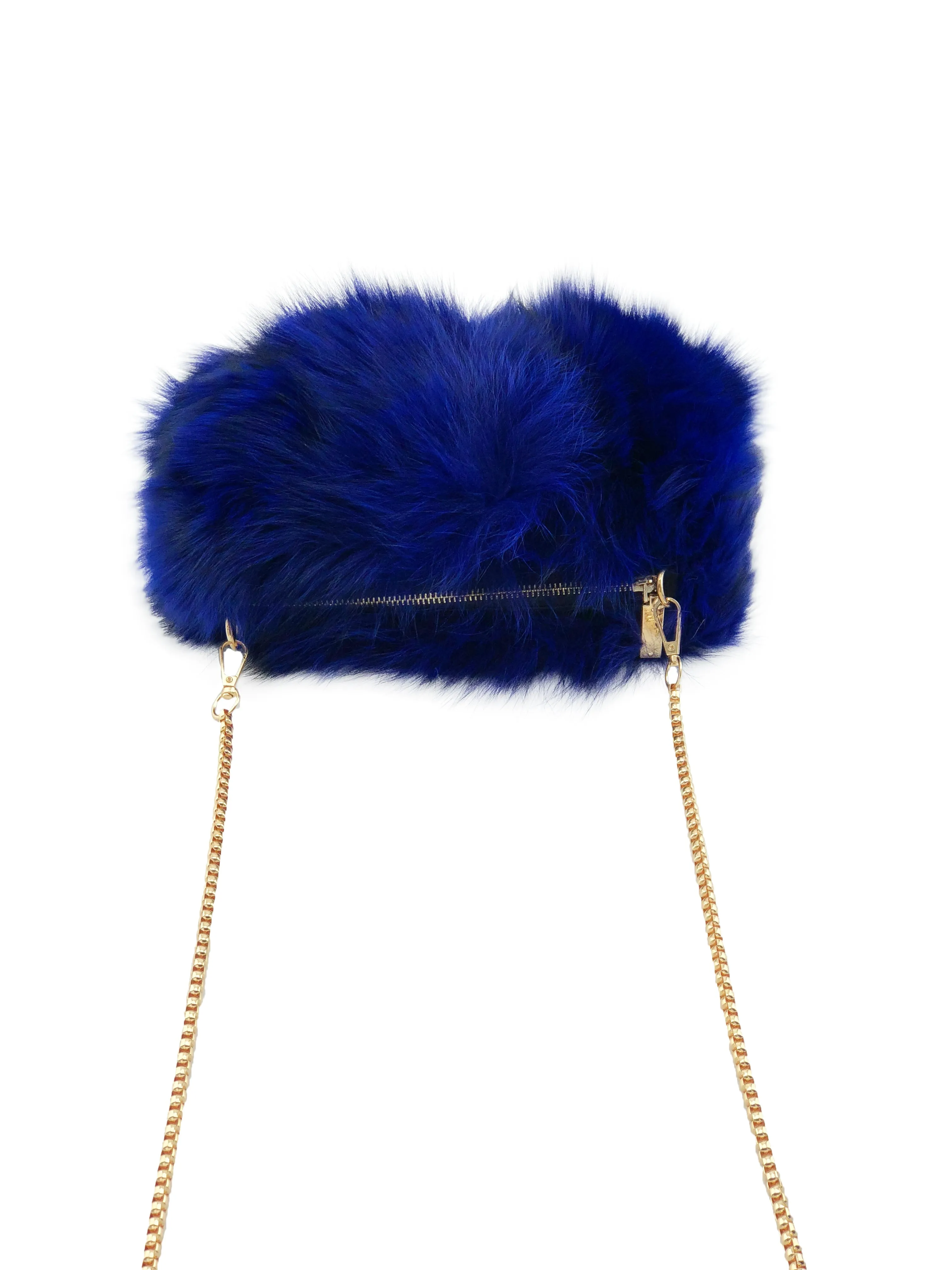 Fox Fur Muff Handbag with Chain