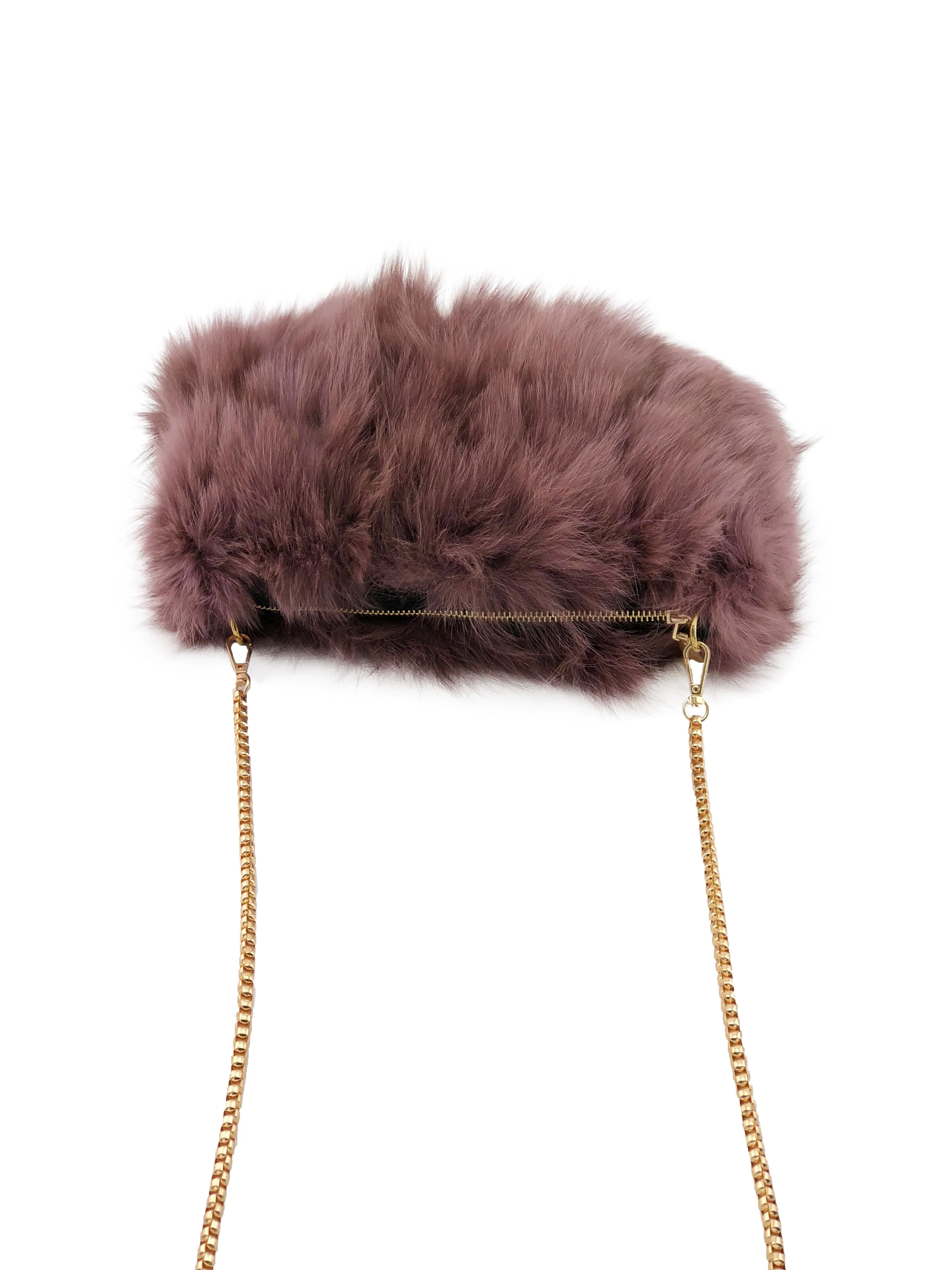 Fox Fur Muff Handbag with Chain