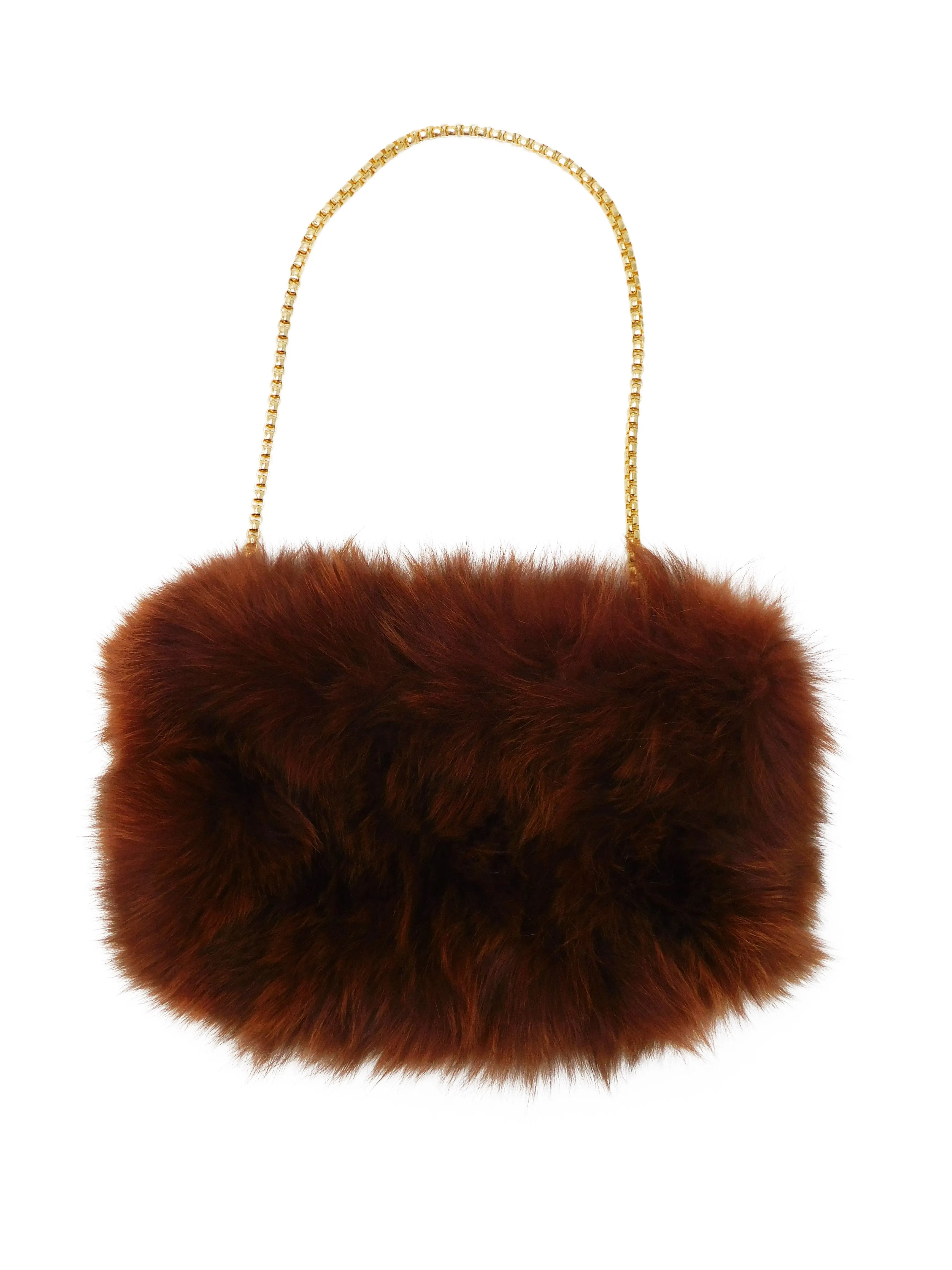 Fox Fur Muff Handbag with Chain