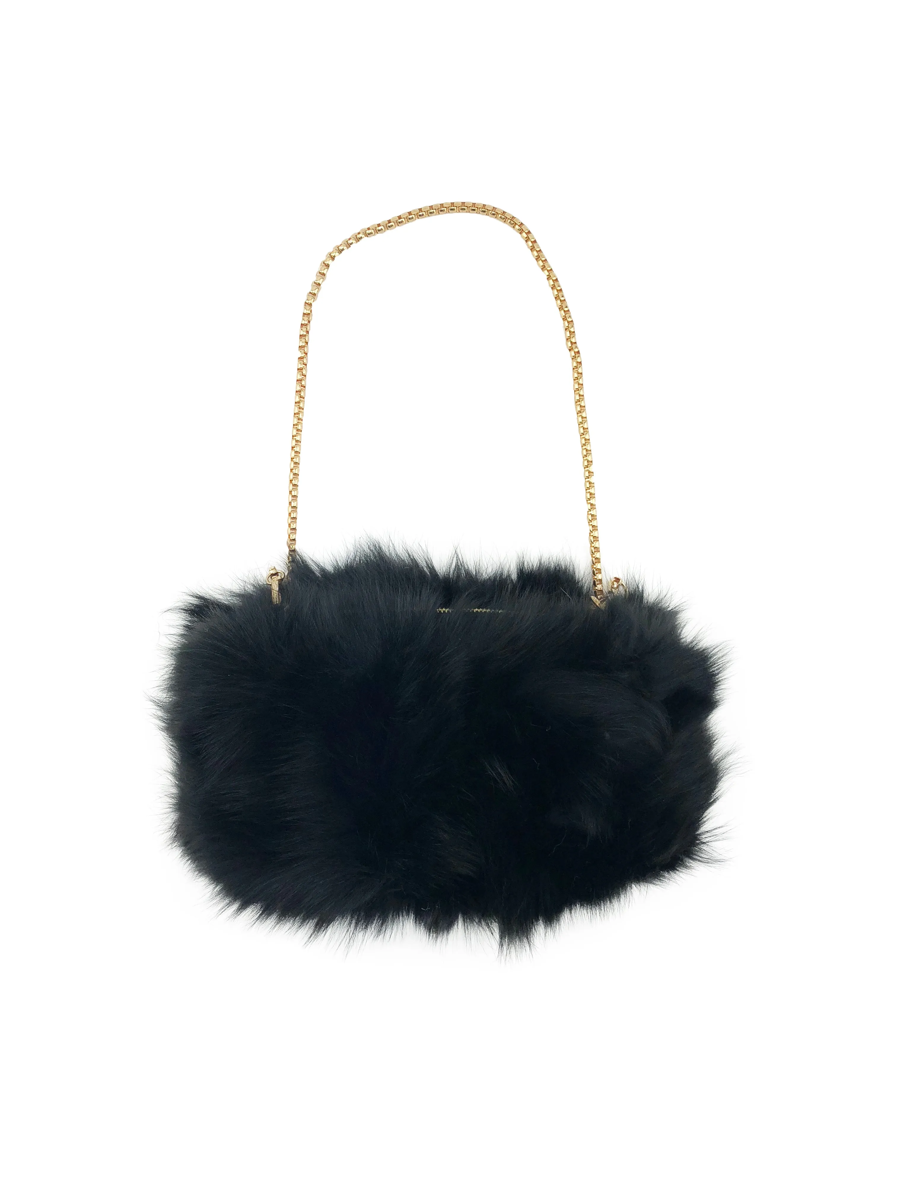 Fox Fur Muff Handbag with Chain