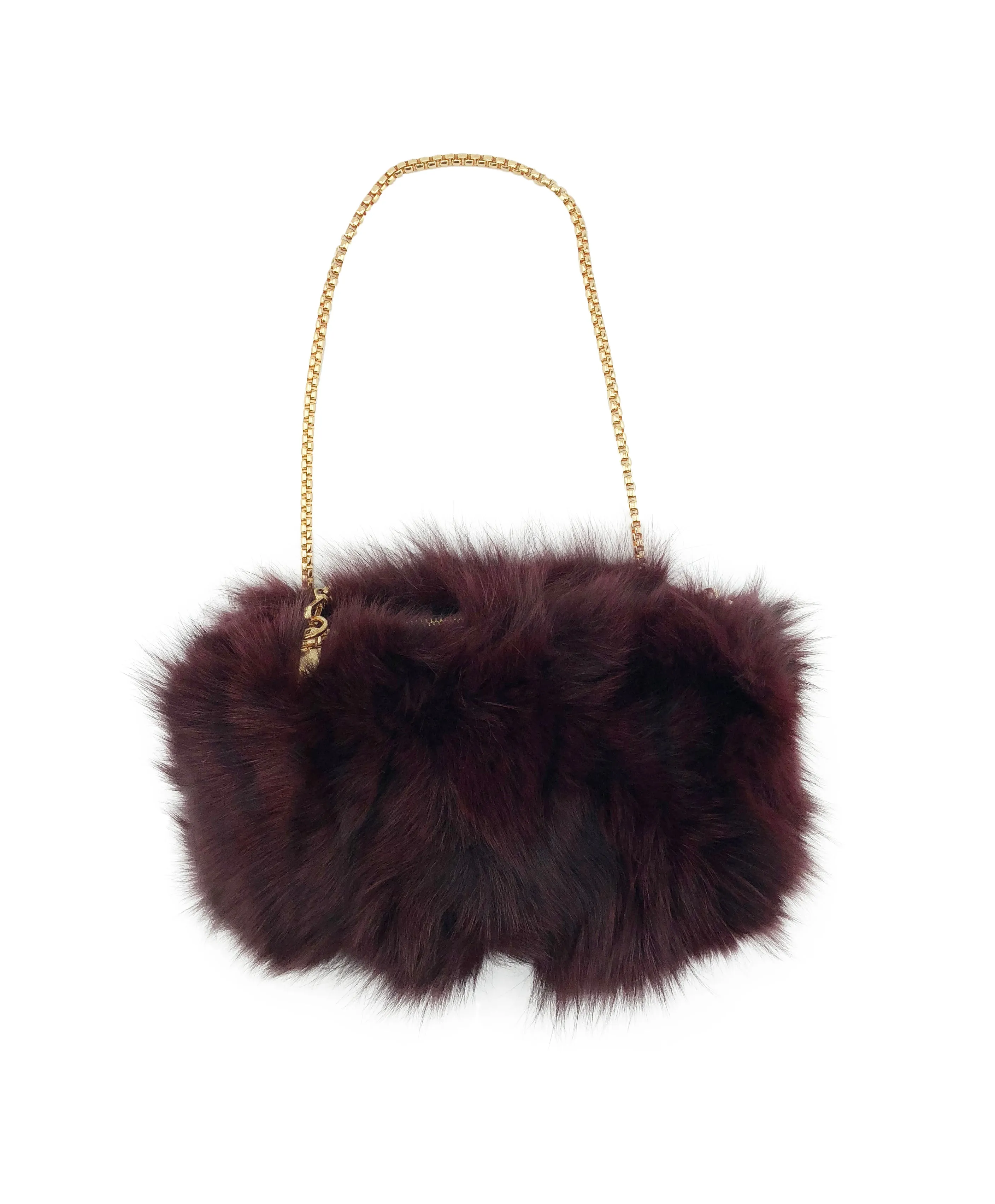 Fox Fur Muff Handbag with Chain