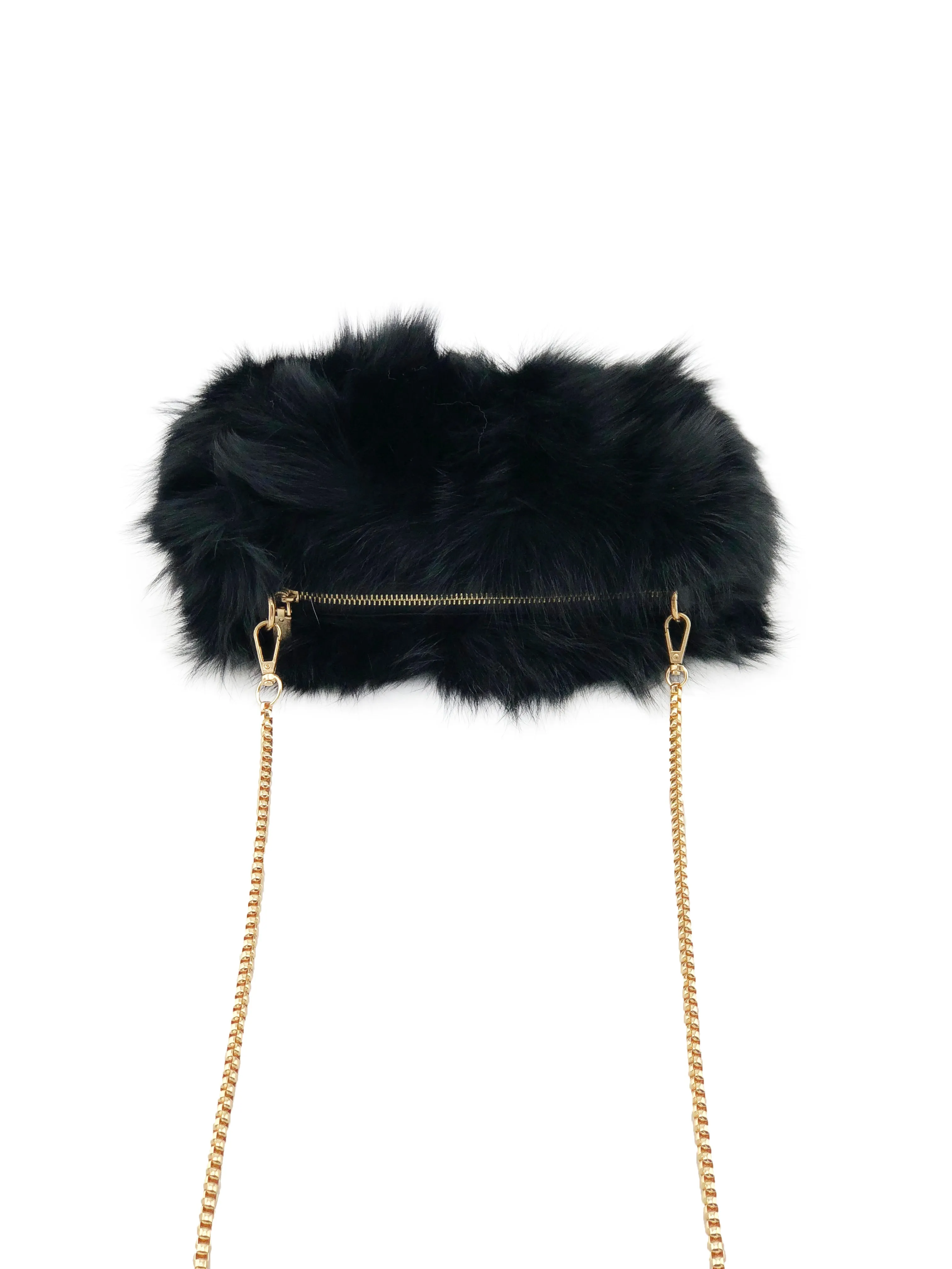 Fox Fur Muff Handbag with Chain